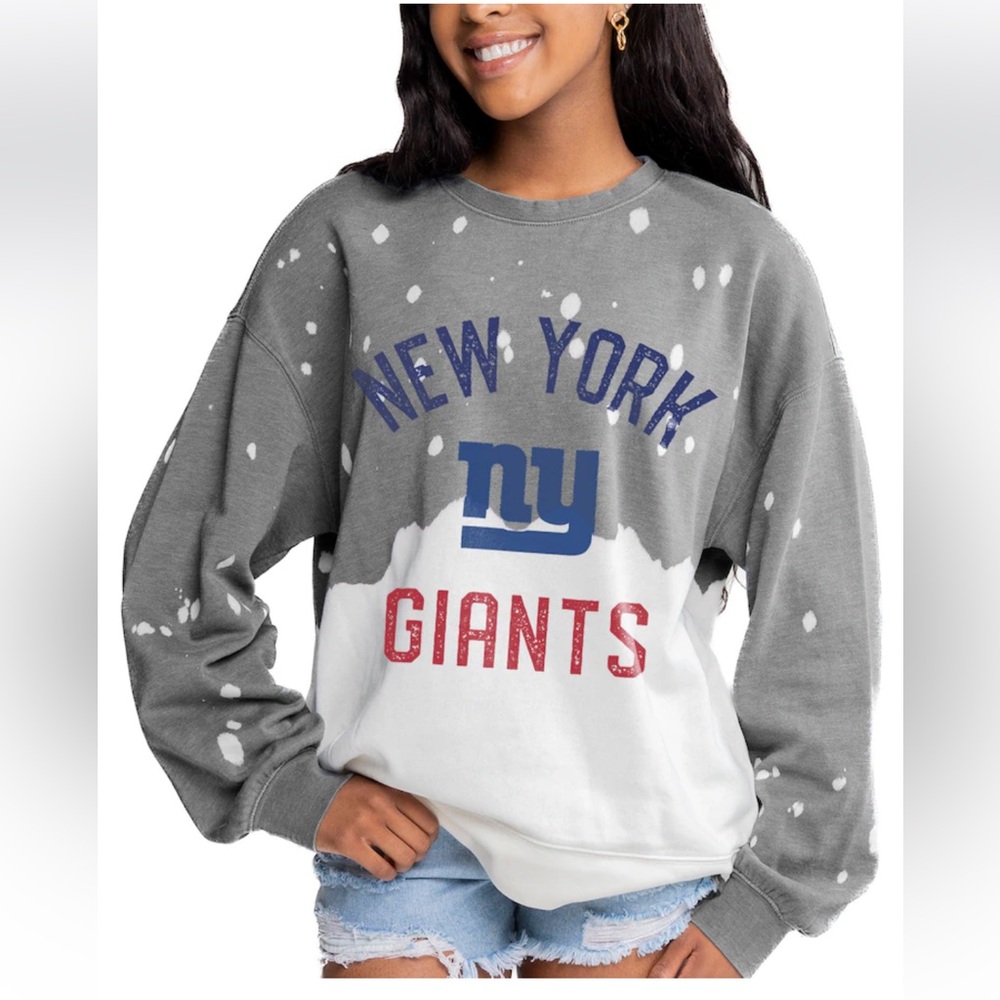 Women's New York Giants Gray and White Sweatshirt